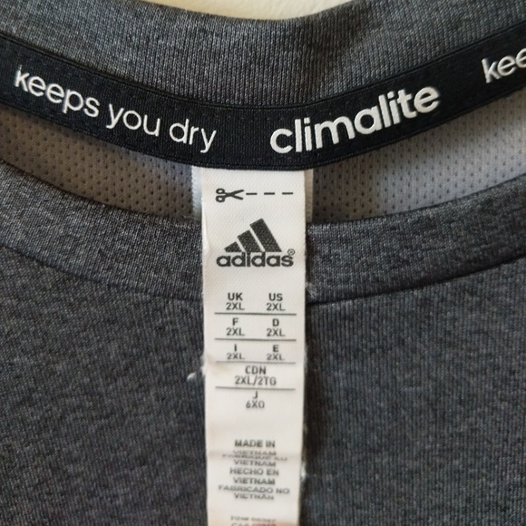 Adidas Mens  Gray Athletic Shirt - Picture 2 of 3